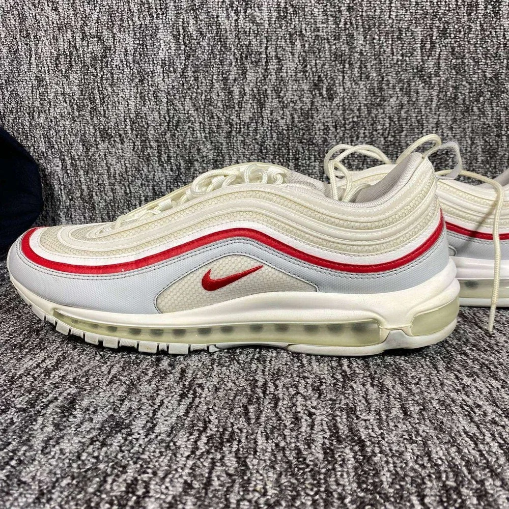 Nike Air Max 97 OG Mens Size 13 Pure Platinum‎ White Red AR5531 002 Sneakers